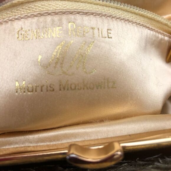 Vintage 1960’s Morris Moskowitz Genuine Reptile Gold Chain Purse Clutch - Picture 7 of 12